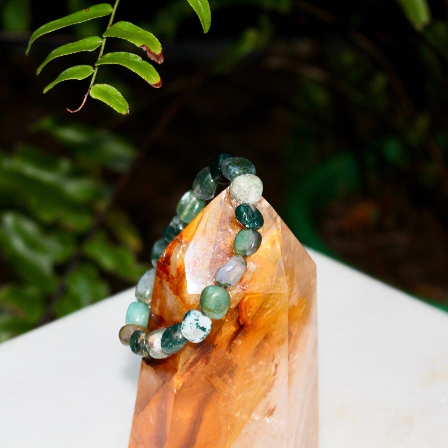 MOSS AGATE EARHTLY EMPOWERMENT BRACELET